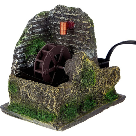 Moulin à Eau en Bois avec Pompe - Artisanat Italien Rossi Rosa