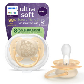 Sucette Ultra-Douce Philips Avent pour Bébé 0-6 Mois avec Étui de Stérilisation