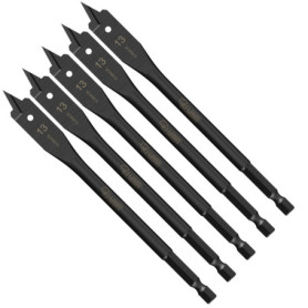 Lot de 5 mèches plates à bois SabreCut 13 mm - Résistantes aux chocs