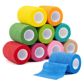 Bandage Autoadhésif Multicolore Carehabi - 10 Rouleaux de 7.5cm x 4.5m