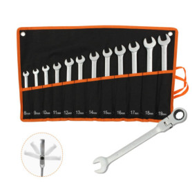 Todeco Jeu de Clés Mixtes avec Sac de Transport - 12 Pièces