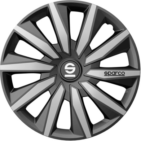 Enjoliveurs Sparco Milano 16 pouces - Gris et Argent - Set de 4