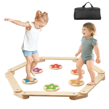 Poutres d'Équilibre en Bois VEVOR pour Enfants - 6PCS Montessori