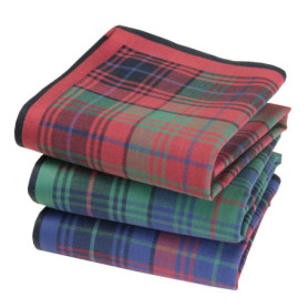 Mouchoirs en Tissu Écossais Premium 100% Coton - 3 Pièces 35x35cm