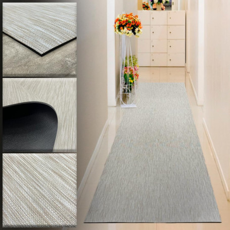 Tapis d'entrée en Vinyle Beige 60 x 100 cm - Antidérapant et Lavable