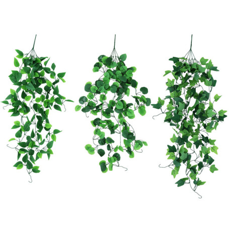Lot de 3 Plantes Artificielles Suspendues en Lierre - 100 cm