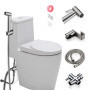 Douchette à Bidet Droiee en Acier Inoxydable - Kit de Pulvérisation Autonettoyant