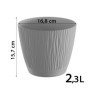 Pot de fleurs rond SANDY P 0,6L - Blanc élégant pour jardin