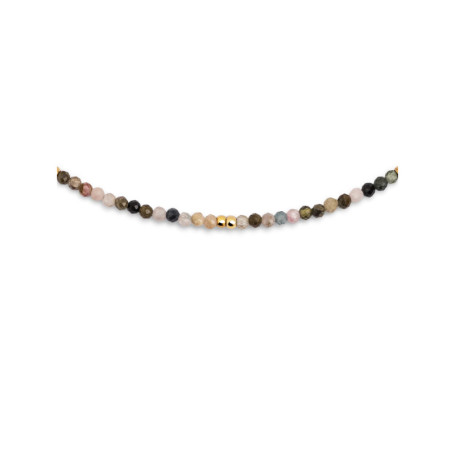 Collier Éloïse en Acier Plaqué Or avec Pierres Naturelles