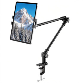 Support de Tablette avec Trépied à 360° pour Téléphone, iPad, 68,6 cm long bras pour webcam, projecteur, caméra pour bureau, pou