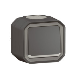 Bouton Poussoir Étanche NO Lumineux LEGRAND Plexo Anthracite 10A IP55