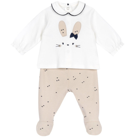 Ensemble Bébé Fille Chicco en Velours Doux avec T-shirt et Legging