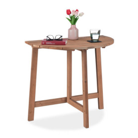 Table Pliante Demi-Lune en Bois pour Balcon et Jardin