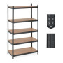 Étagère à Charge Lourde Noir 5 Niveaux - Relaxdays