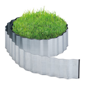 Bordure de Jardin Flexible en Métal Galvanisé - 6 m Argenté
