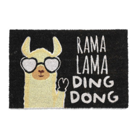 Paillasson Lama Relaxdays en Fibres de Coco - Tapis Antidérapant Multicolore 60x40cm