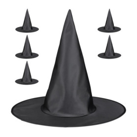 Lot de 6 Chapeaux de Sorcière Noir pour Halloween et Carnaval
