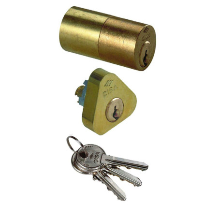 Cisa Cylindres à Appliquer en Laiton Broyé - Longueur 50 mm