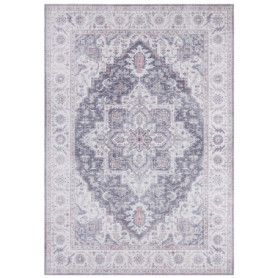 Tapis de Salon Rond Anthea Mauve Rose - Design Oriental 160 cm