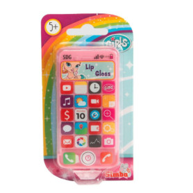 Smartphone Brillant à Lèvres Steffi Love pour Enfants - Coque Rose 11 cm