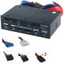 Façade Avant Multi Ports 5.25 pour PC - USB3, eSATA, Audio