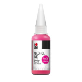 Encre à alcool rose fluo Marabu 20 ml pour art créatif et résine