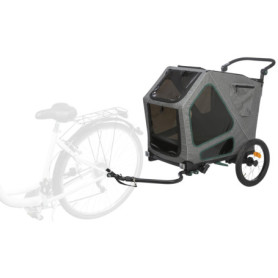 Remorque pour Vélo TRIXIE - Modèle M, Gris/Sauge, Charge jusqu'à 35 kg