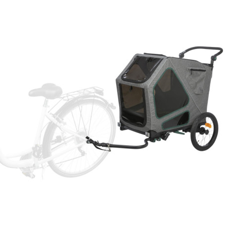 Remorque pour Vélo TRIXIE - Modèle M, Gris/Sauge, Charge jusqu'à 35 kg