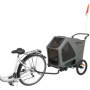 Remorque pour Vélo TRIXIE - Modèle M, Gris/Sauge, Charge jusqu'à 35 kg