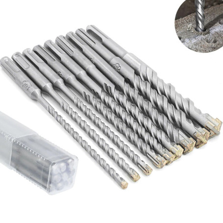 Jeu de Forets SDS Plus 9 pièces pour Perceuse - Maçonnerie et Béton