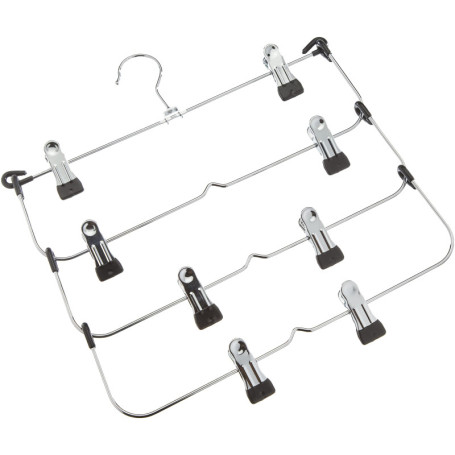 Cintre à Jupes en Métal Chromé Zeller - Support Pratique pour 4 Jupes