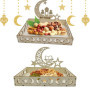 Plateau en Bois Eid Mubarak - Set de 2 Assiettes Décoratives pour Ramadan