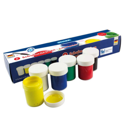 Gouache Stylex pour École - Set de 6 Pots de 20 ML