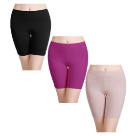 Lot de 3 Culottes Boxer Femme en Coton Multicolore - Taille XL