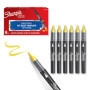 Sharpie Marqueurs Créatifs Jaunes - Lot de 6 Feutres Acryliques à Pointe Pinceau