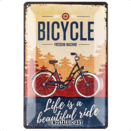 Plaque en Métal Rétro 'Life is a Beautiful Ride' - Décoration Murale 20x30 cm