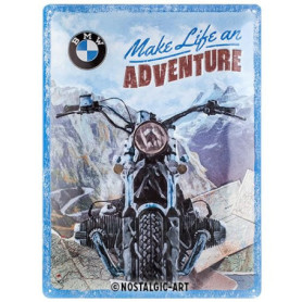 Plaque Rétro BMW - Make Life an Adventure en Métal 30x40 cm