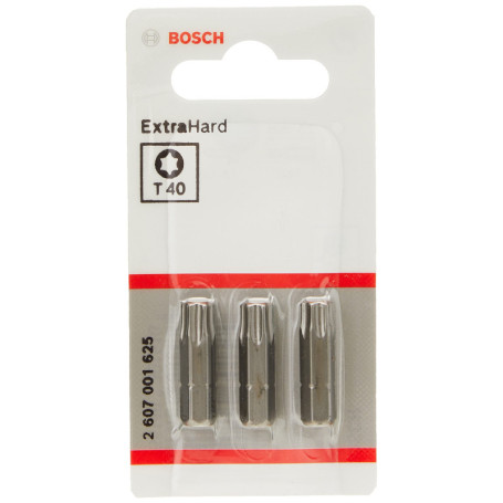 Jeu de 3 Embouts de Vissage Extra-Durs Bosch pour Vis Torx T40