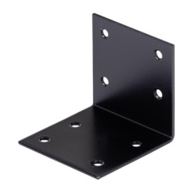 Équerre Large en Acier Galvanisé Noir - 60x60x60 mm