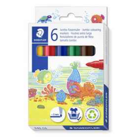 Feutres Jumbo Staedtler Noris 340 pour Enfants - 6 Couleurs Assorties