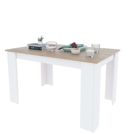 Table de Salle à Manger Extensible Arreditaly en Chêne Canadien et Blanc