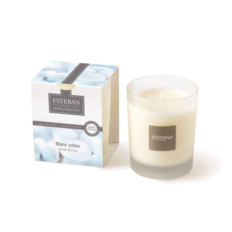 Bougie Parfumée Esteban en Cire Naturelle - Blanc Coton
