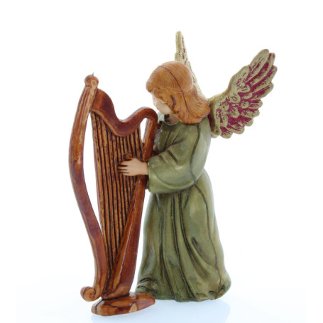 Figurine Ange avec Harpe Moranduzzo pour Crèche - 11 cm, Finition Artisanale