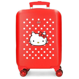 Valise Cabine Hello Kitty Rouge 33L avec Serrure et Roues Doubles