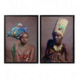 Cadre DKD Home Decor African Art Colonial Africaine (65 x 3,5 x 90 cm) (2 Unités 113,99 €