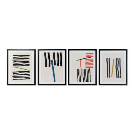 Cadre DKD Home Decor Lines Abstrait Moderne (35 x 3 x 45 cm) (4 Unités) 64,99 €