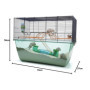 Cage Habitat XL pour Rongeurs - Vadigran - Bleu 70x37x56 cm