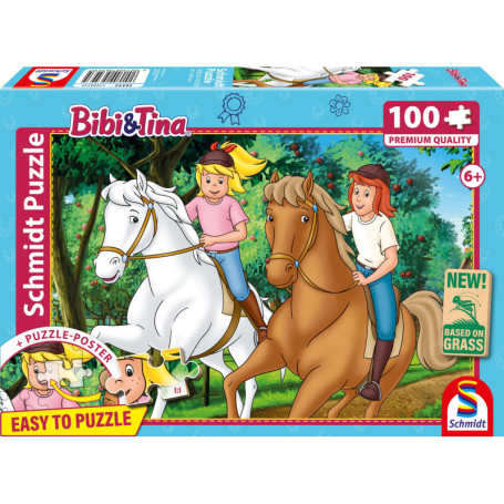Puzzle éducatif Schmidt Bibi & Tina - Balade d'été, 100 pièces