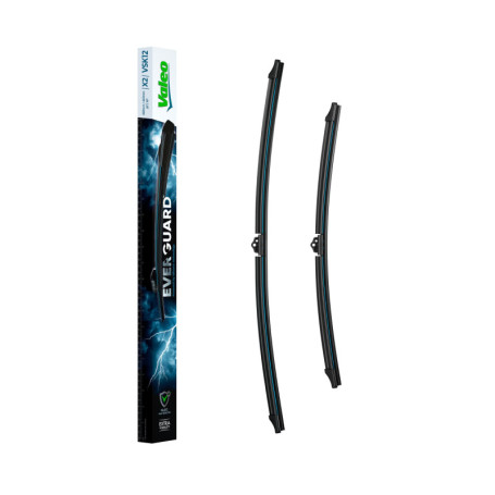 Kit de 2 Balais d'Essuie-Glace Plats Premium en Silicone - Valeo Everguard 650mm/450mm