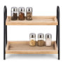 Étagère à Épices Navaris 2 Étages en Bois - Rangement Pratique pour Cuisine et Salle de Bain